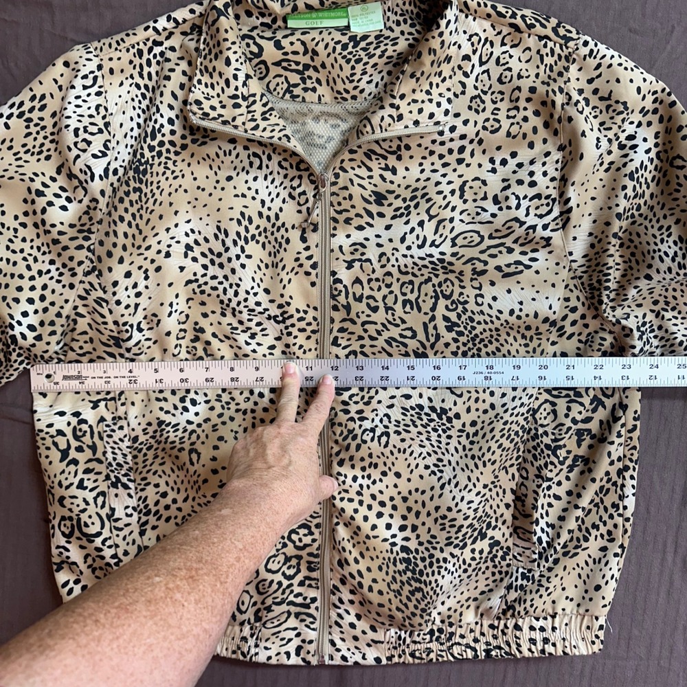 Allyson Whitmore Golf Jacket XL Leopard Print Full Zip Lightweight - Picture 5 of 8